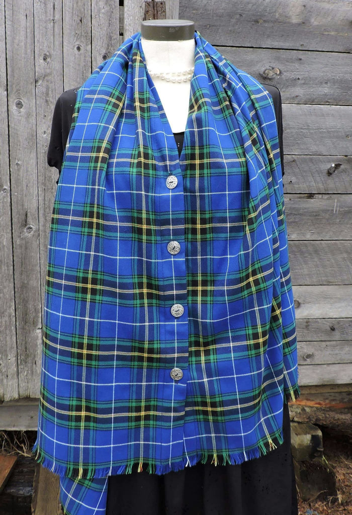 Button Shawl~ Twill Weave Tartan Suiting