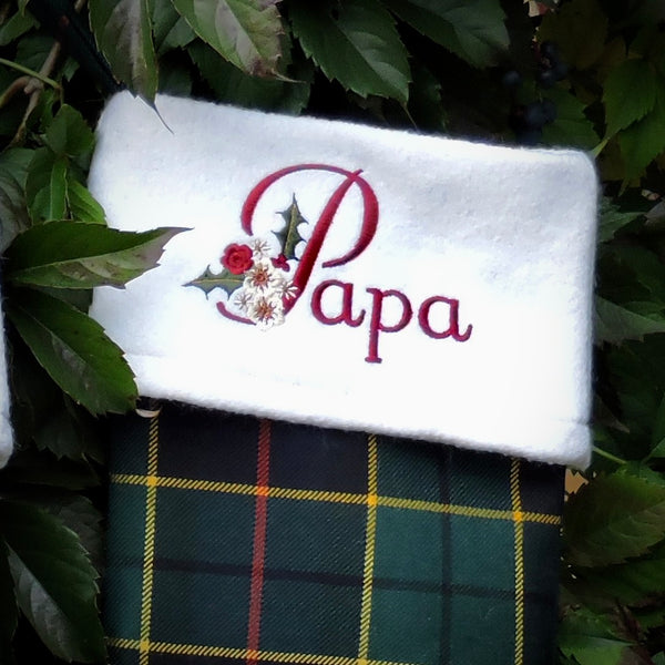 Personalized with holly~Christmas Stocking
