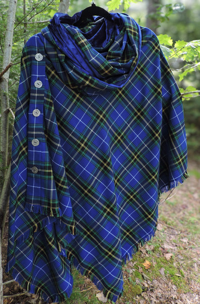 Nova Scotia Tartan Button Shawl & Scarf Set