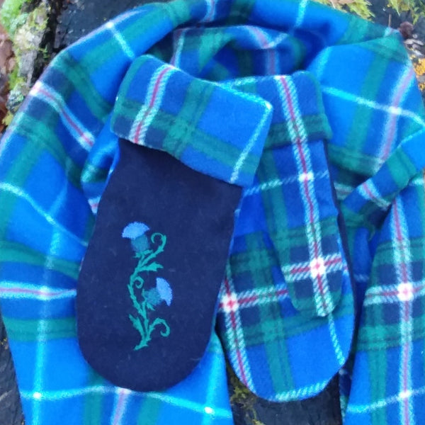 Embroidered Fleece Mittens~Nova Scotia Tartan