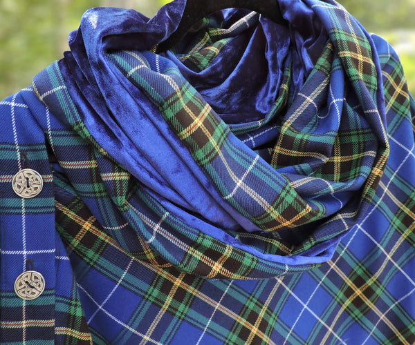 Nova Scotia Tartan Button Shawl & Scarf Set