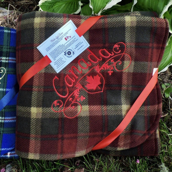 Maple Leaf Tartan Blanket