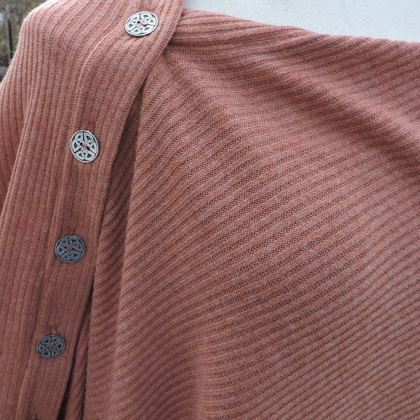 Knit Button Shawl with Pewter Buttons New 2025 Colours!
