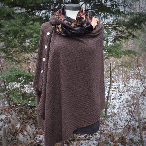 Knit Button Shawl 50% OFF