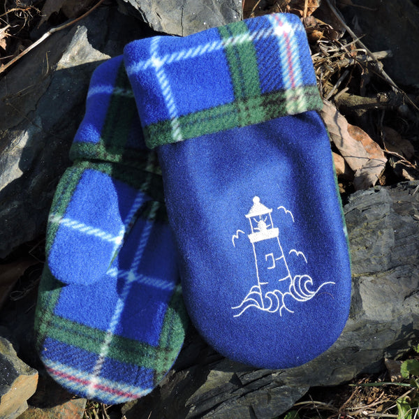 Embroidered Fleece Mittens~Nova Scotia Tartan