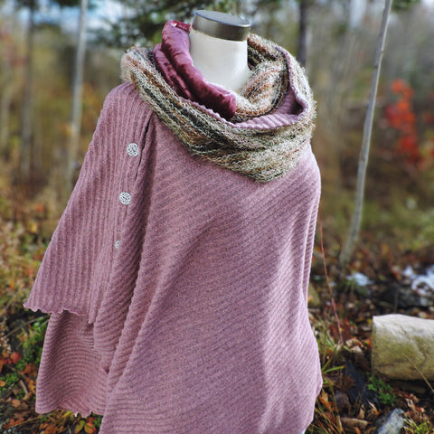 Knit Button Shawl with Pewter Buttons New 2026 Colours!