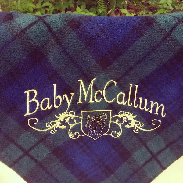 Lined Baby Blanket - Personalized with Crest