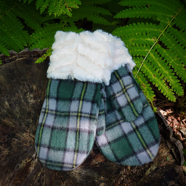 Lambswool Mittens with Faux Fur