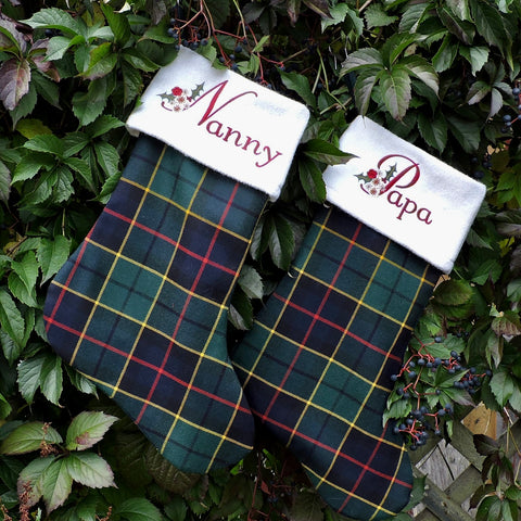 Personalized with holly~Christmas Stocking